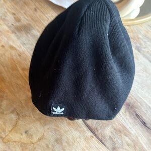Adidas Black Knit Hat with Cuffed Edge